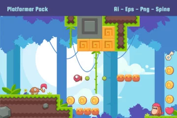 Simple Cartoon Platformer Tileset Pack Simple Cartoon Platformer Tileset Pack