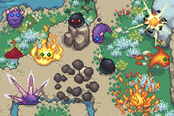 Top-Down Pixel Art Slime Monsters Sprite Pack