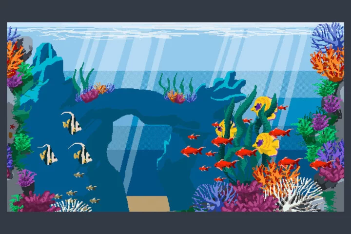 Underwater World Pixel Game Backgrounds