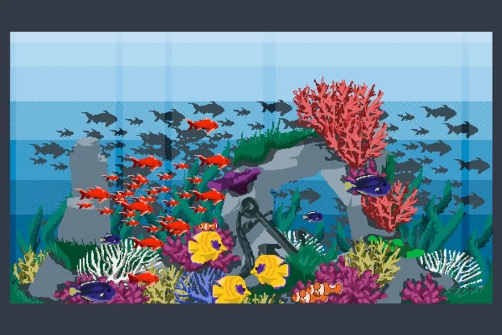 Underwater World Pixel Game Backgrounds