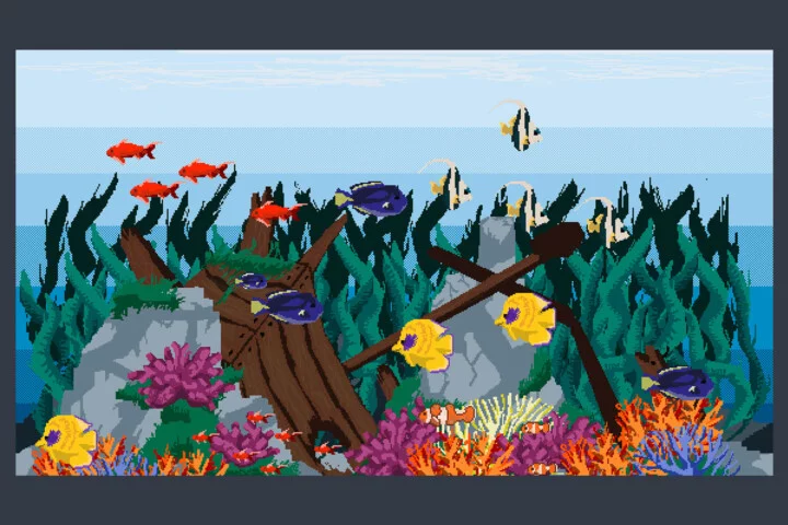 Underwater World Pixel Game Backgrounds