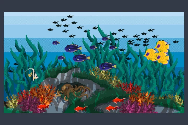 Underwater World Pixel Game Backgrounds