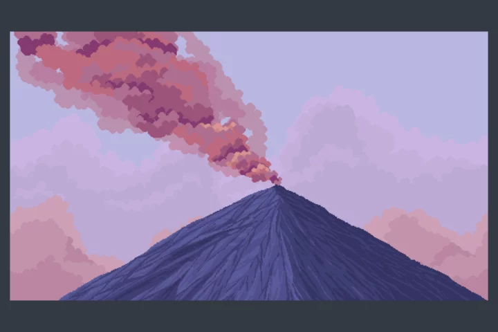 Volcanic Landscape Pixel Game Backgrounds