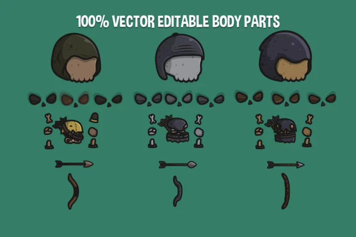 Chibi Skeleton Archer Character Sprites