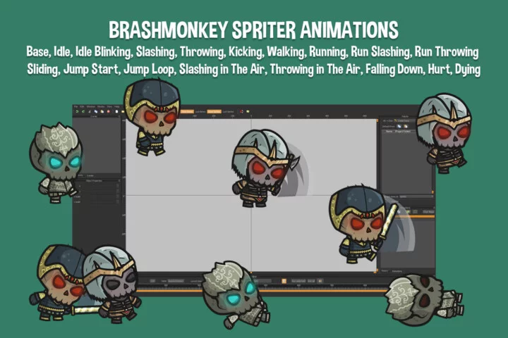 Chibi Skeleton King Character Sprites