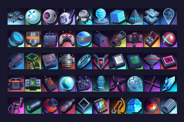 Free Cyberpunk Drone Game 512×512 Icons