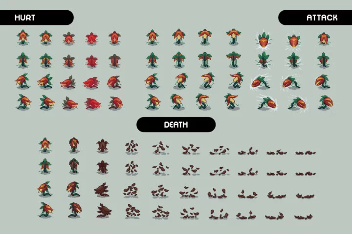 Free Predator Plant Mobs Pixel Art Pack