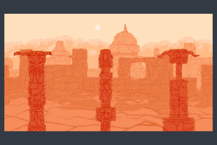 Ancient Temple Pixel Backgrounds