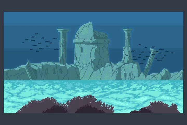 Ancient Temple Pixel Backgrounds