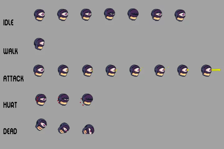 Anime Demon Sprite Sheet Pixel Art Pack