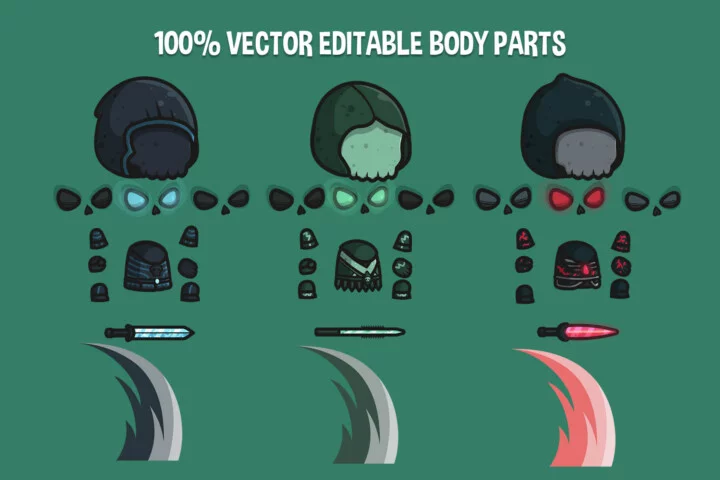 Chibi Skeleton Death Knight Character Sprites