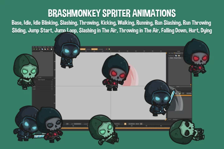 Chibi Skeleton Death Knight Character Sprites