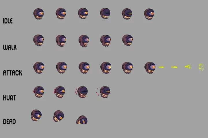 Demon Sprite Sheet Pixel Art Pack