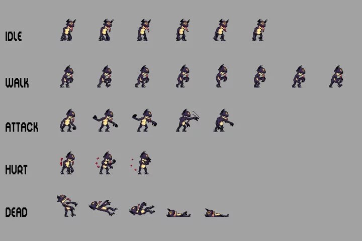 Demon Sprite Sheet Pixel Art Pack