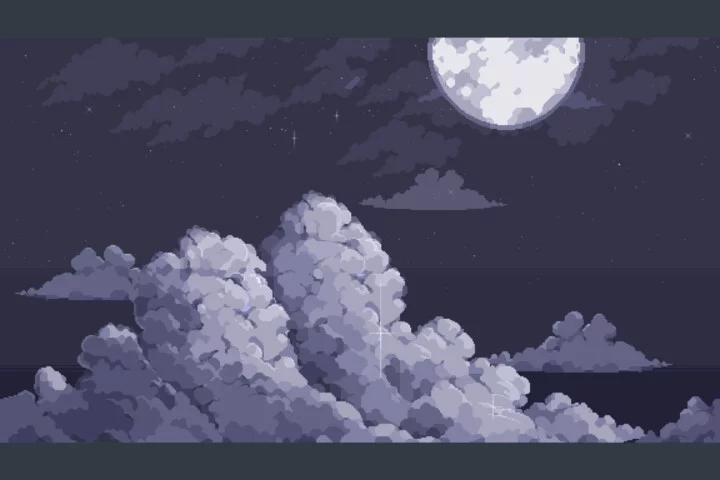 Free Pixel Art Cloud and Sky Backgrounds