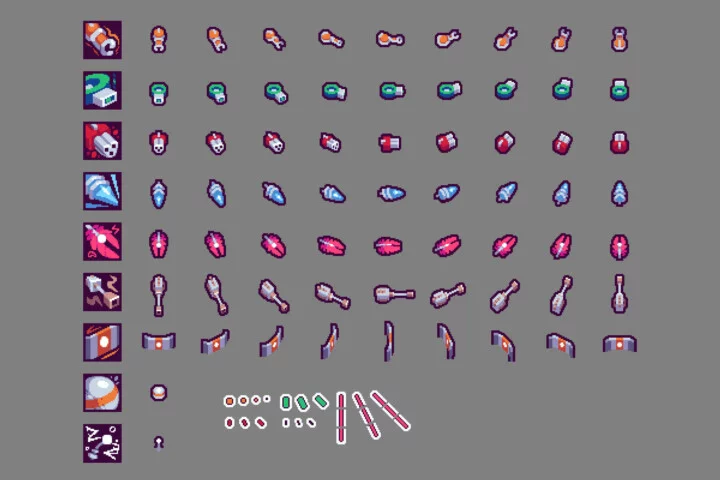 Free Roguelike Shoot ’em up Pixel Art Game Kit