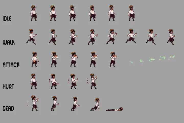 Free Satyr Sprite Sheet Pixel Art Pack