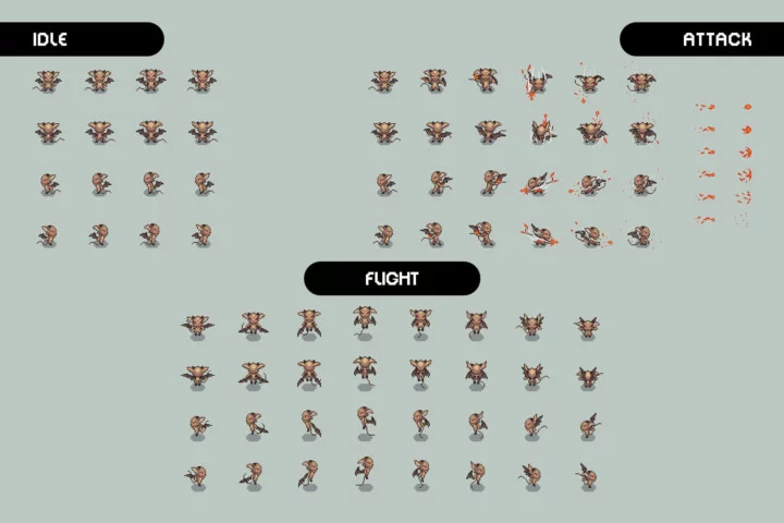 Imp Mobs Pixel Art Character Sprite Pack