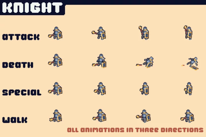 Pixel Medieval Big Enemy for TD Sprites Pack