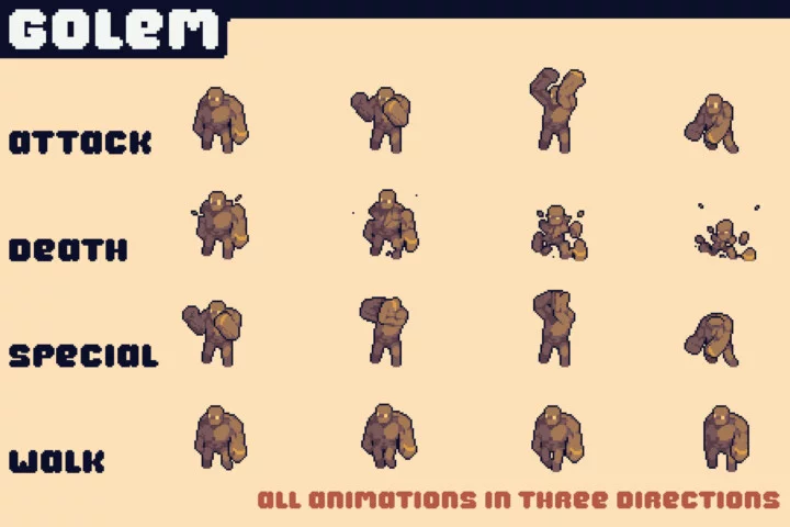 Pixel Medieval Big Enemy for TD Sprites Pack