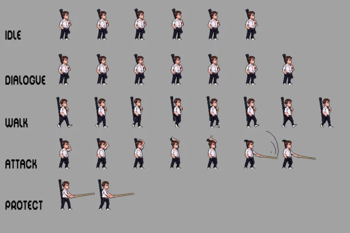 Schoolboys Anime Character Pixel Sprite Pack