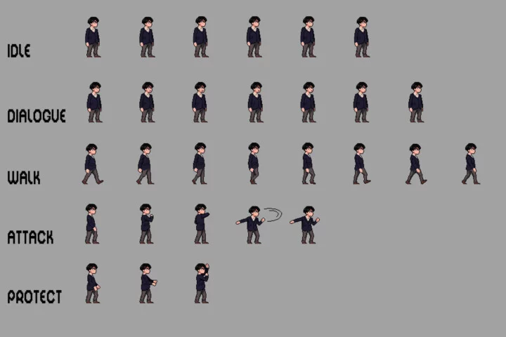 Schoolboys Anime Character Pixel Sprite Pack