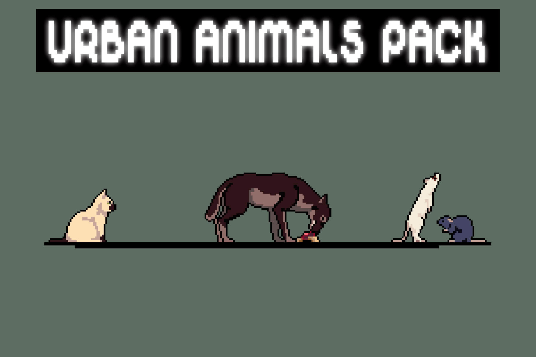 Urban Animals Sprite Sheet Pixel Art Pack - CraftPix.net