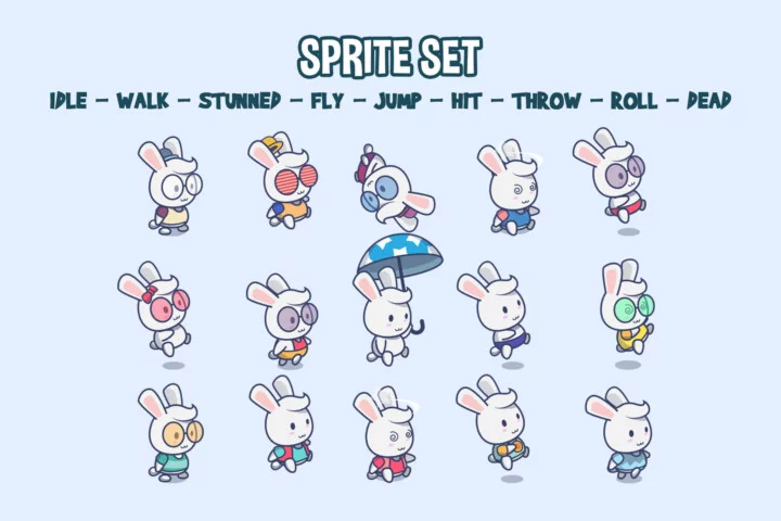 Cartoon Bunny Characters Asset Pack