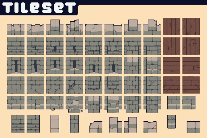 Castle Pixel Tileset for Defense Game