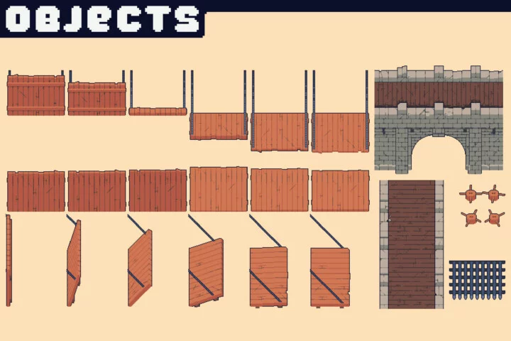 Castle Pixel Tileset for Defense Game