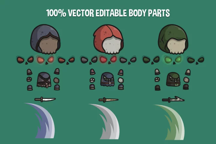 Chibi Skeleton Assassin Character Sprites