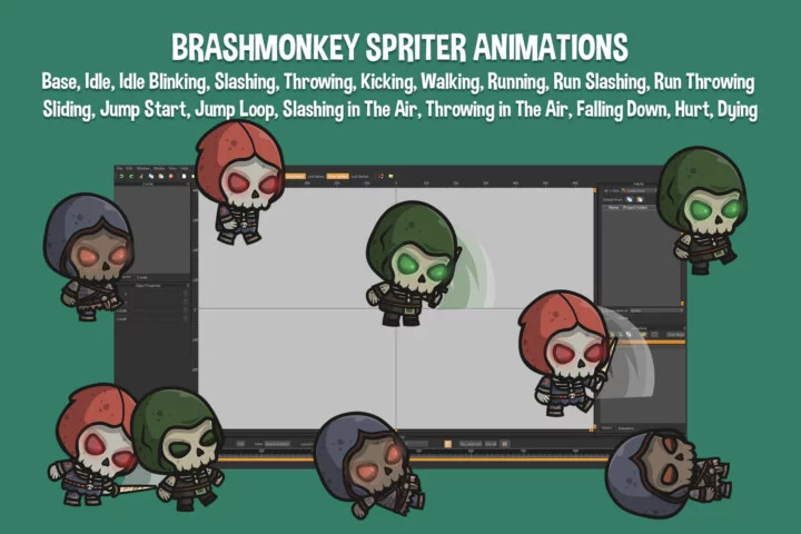 Chibi Skeleton Assassin Character Sprites