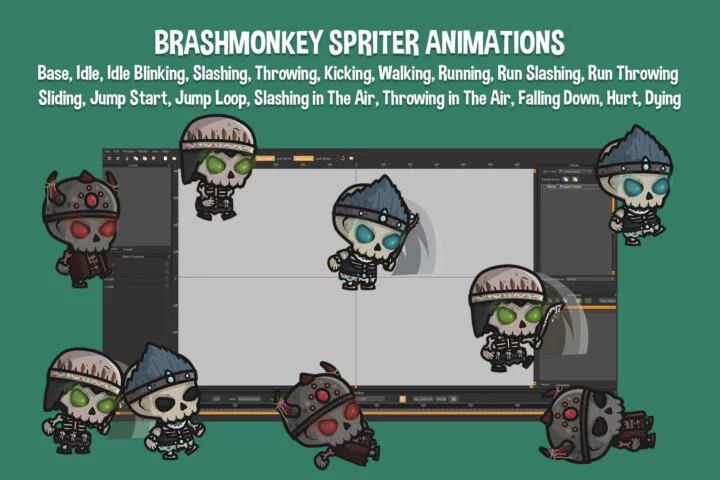 Chibi Skeleton Shaman Character Sprites