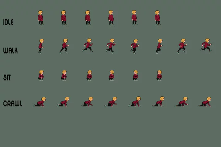 Children Sprite Sheet Pixel Art Pack