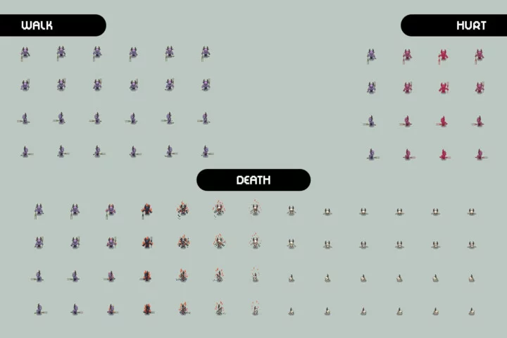 Demons 4-Direction Pixel Character Sprite Pack