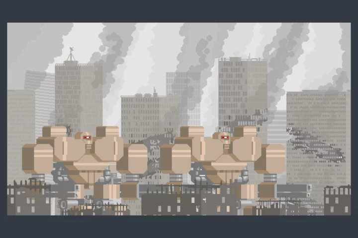 Free City Ruin Backgrounds Pixel Art