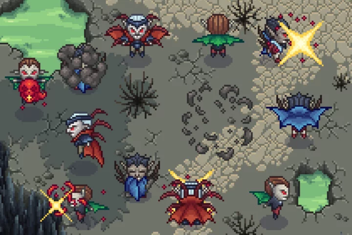 Free Vampire 4-direction Pixel Character Sprite Pack