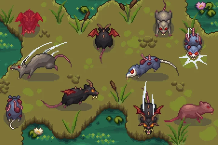 Giant Rat 4-Direction Pixel Character Sprite Pack