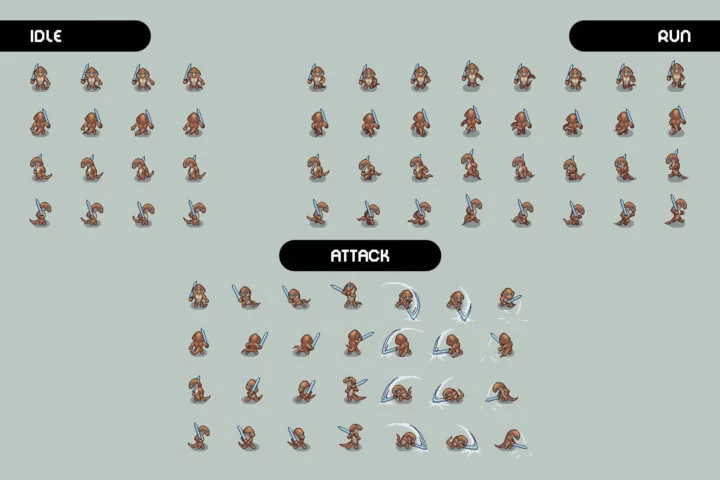 Lizardmen Pixel Art Character Sprite Pack