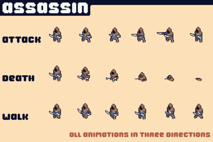 Medieval Enemy for TD Pixel Asset Pack