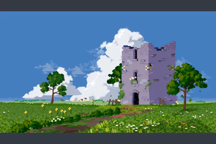 Castle Landscape Pixel Game Backgrounds