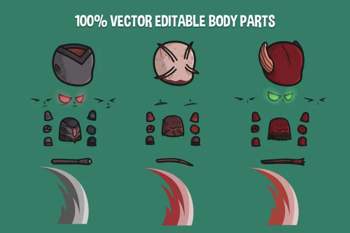 Chibi Blood Demon Character Sprites