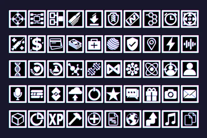 Free Cyberpunk Simple Game Icons for UI