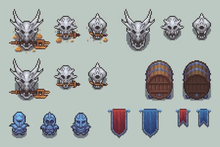 Free Pixel Art Dungeon Objects Asset Pack