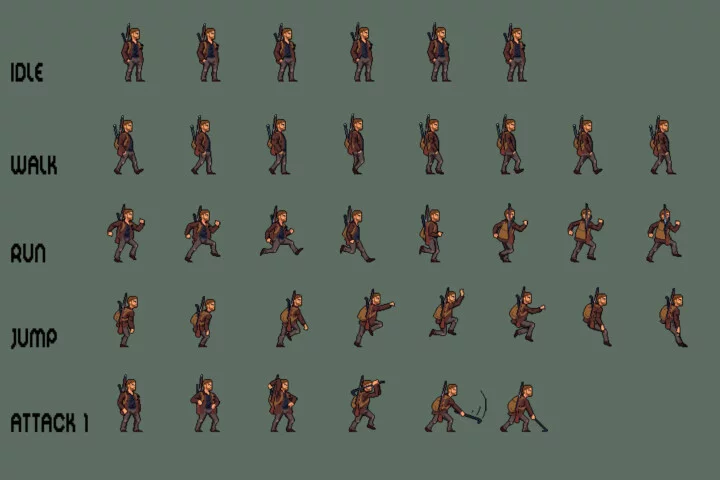 Survivalist Sprite Sheet Pixel Art Pack
