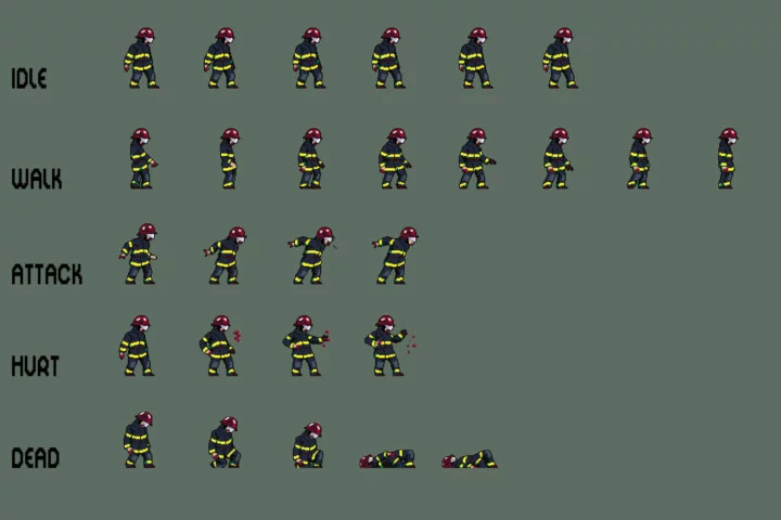 Urban Zombie Pixel Art Sprite Pack