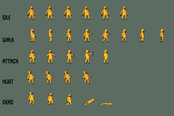 Urban Zombie Pixel Art Sprite Pack