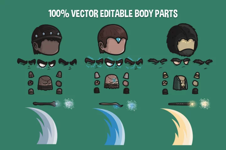 Chibi Shaman of Thunder Character Sprites