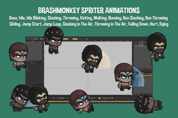 Chibi Shaman of Thunder Character Sprites