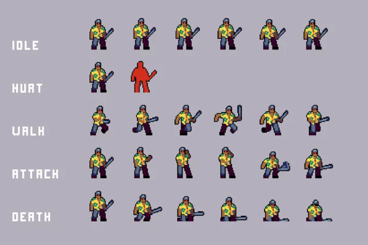 Cyberpunk Enemies Asset Pixel Pack for Beach Location